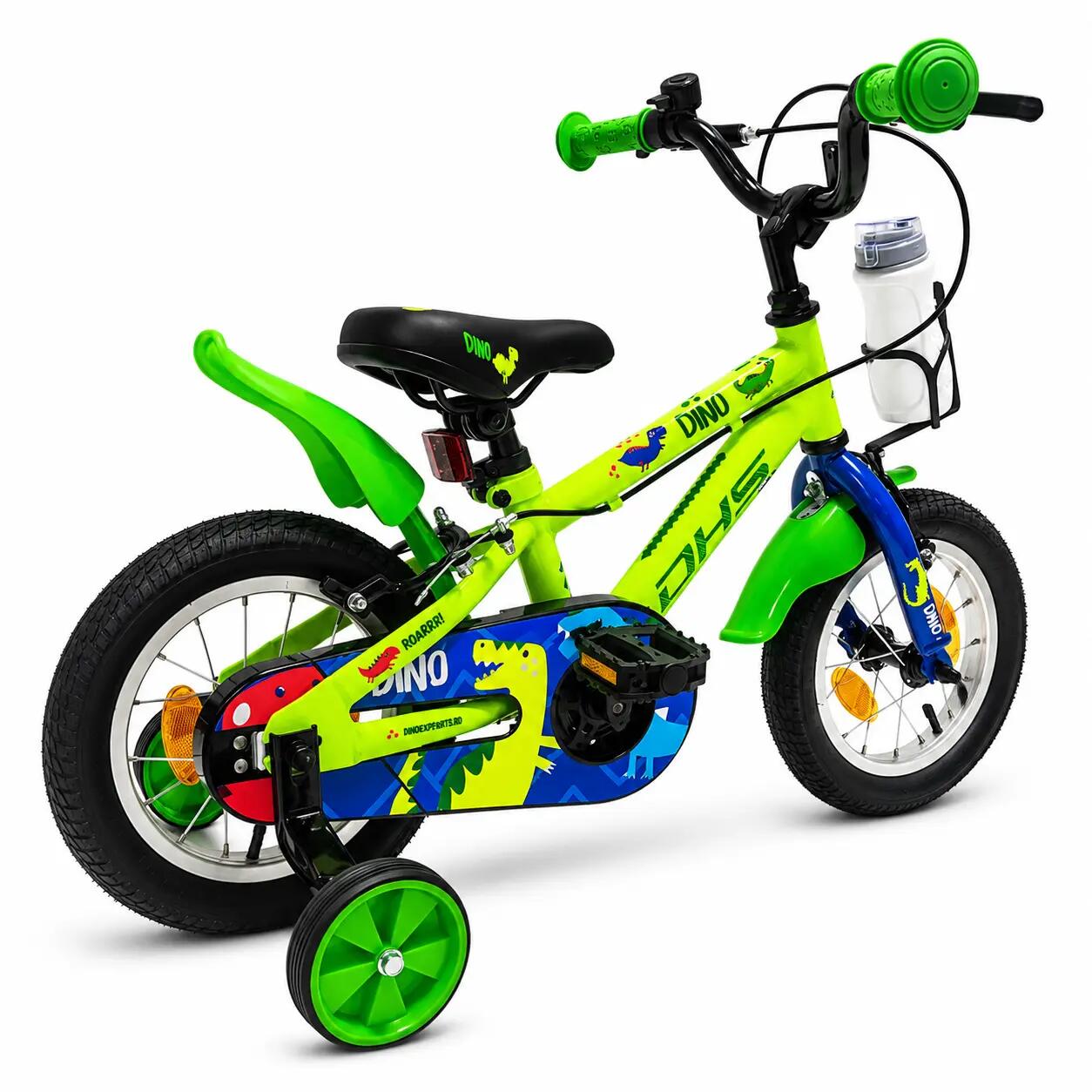 DHS Dino kinderfiets - 12 inch, groen 3/6