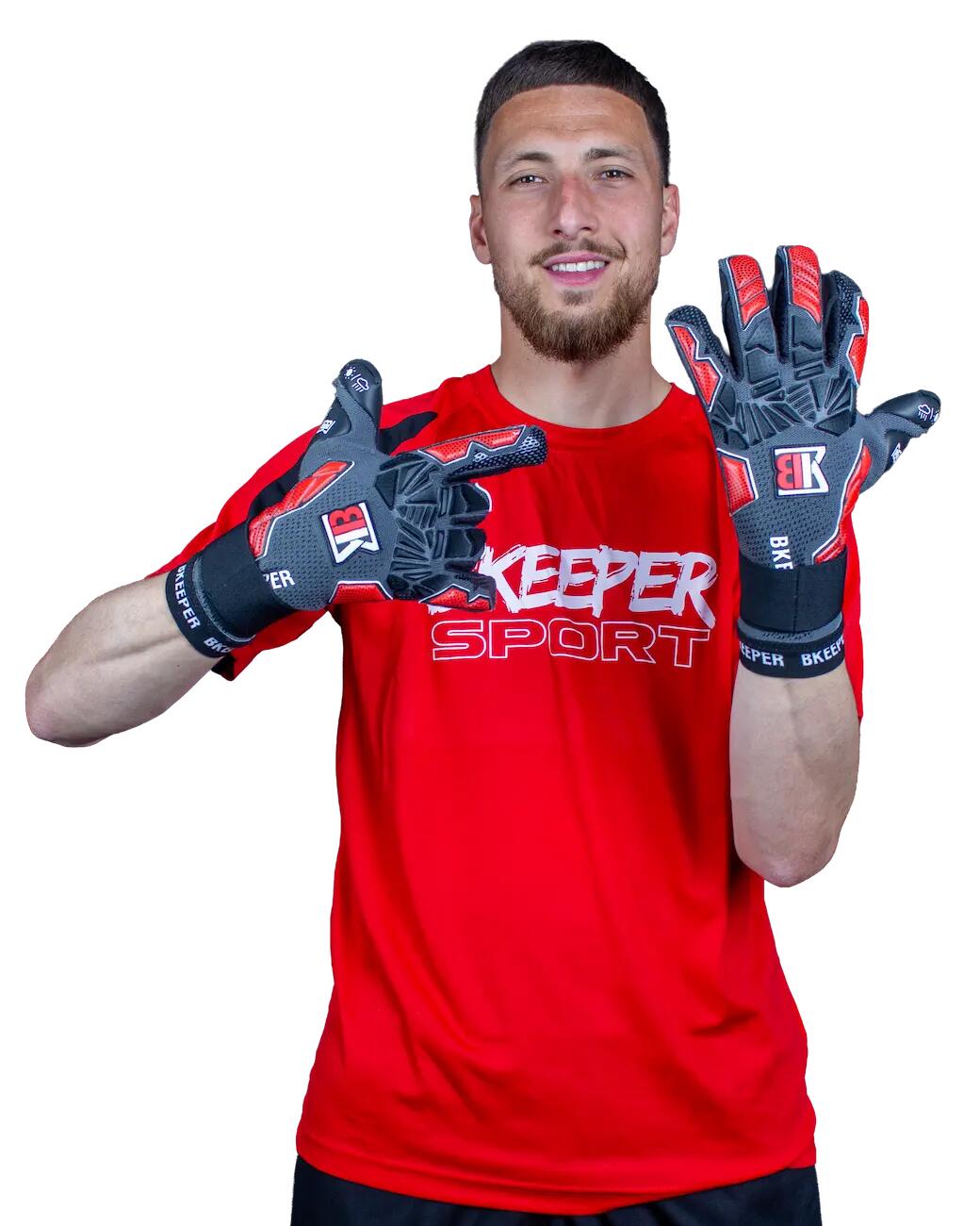 Luvas de goleiro Hive para adultos nº 26 vermelhas 2/7