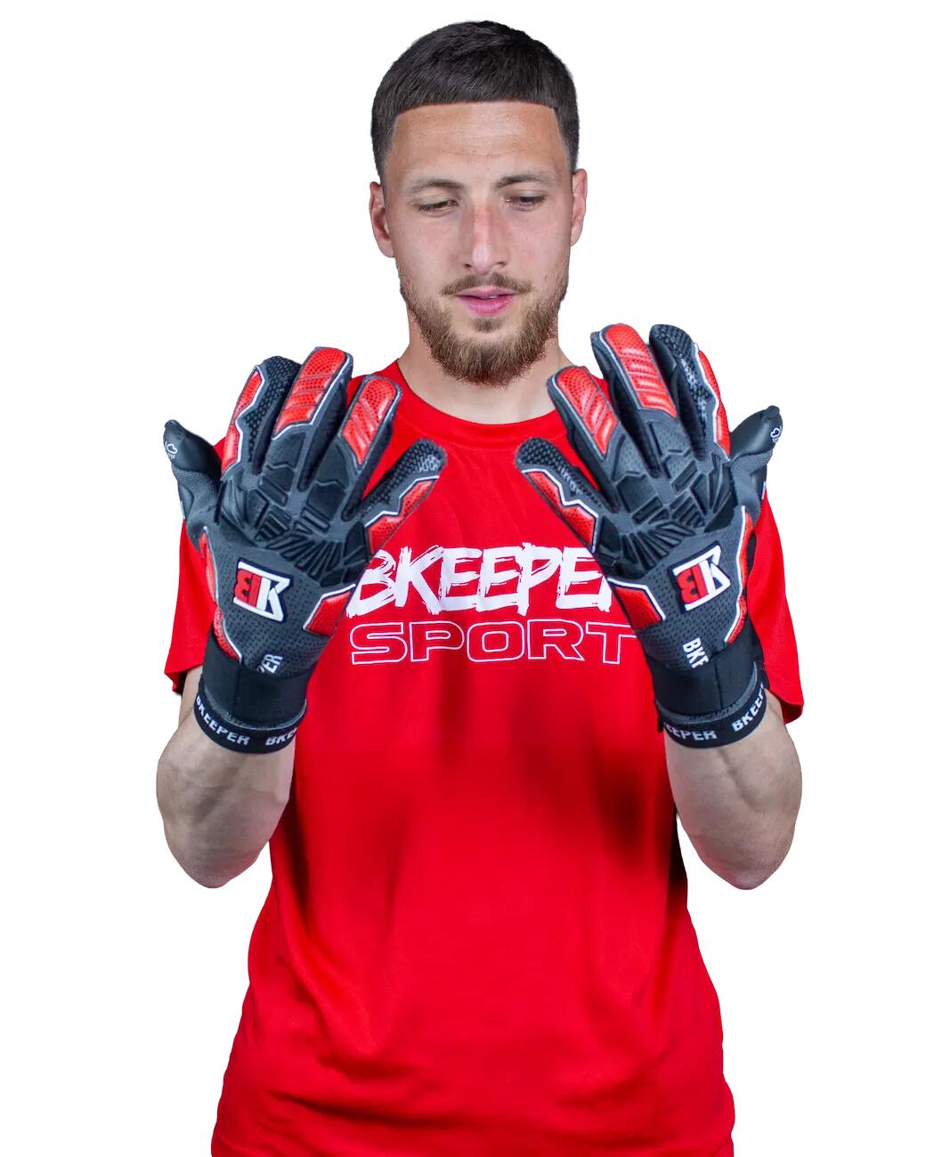 Luvas de goleiro Hive para adultos nº 26 vermelhas 7/7