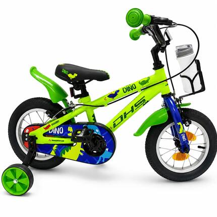 DHS Dino kinderfiets - 12 inch, groen