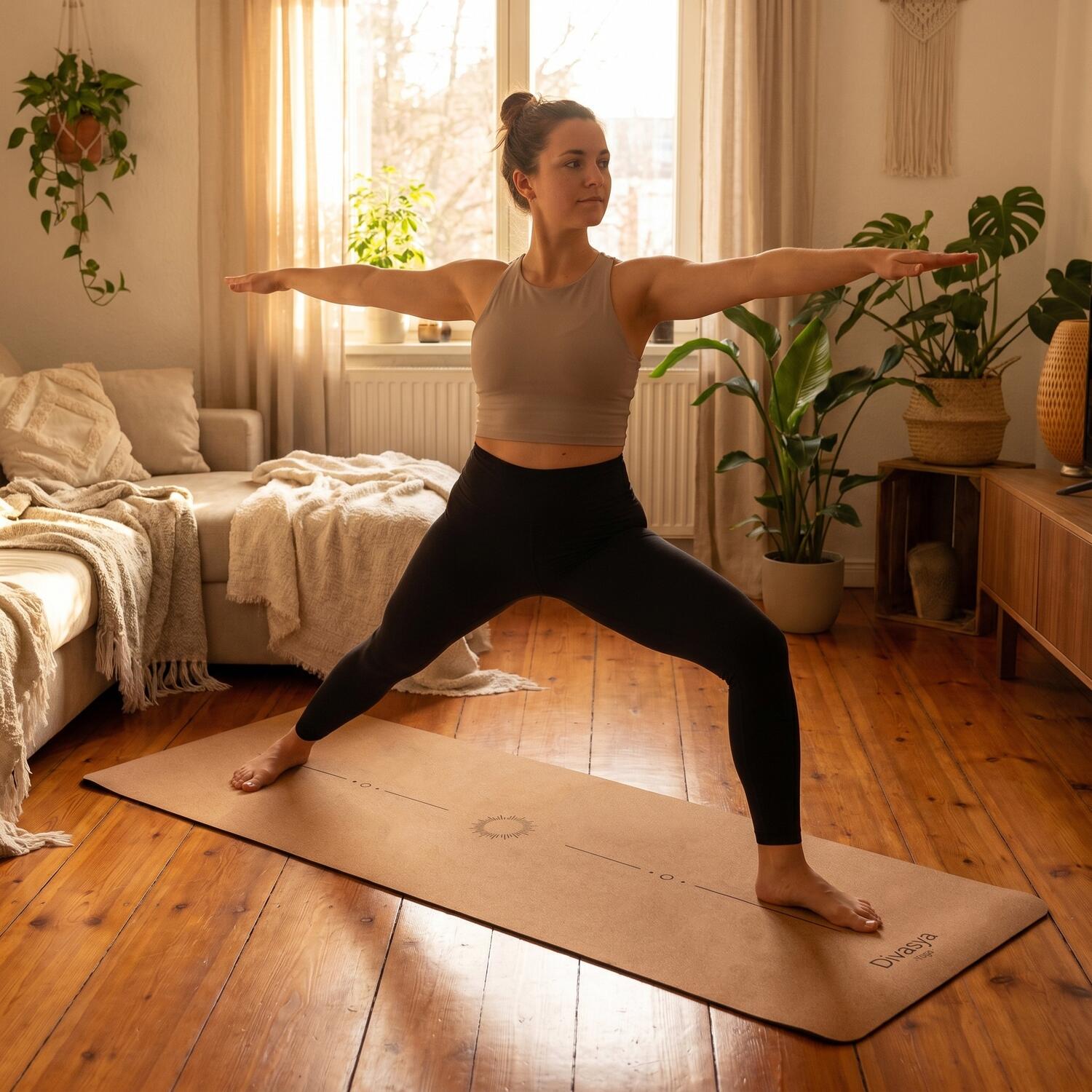 Esterilla de yoga de corcho | antideslizante y ligera | 4 diseños de yoga 5/7