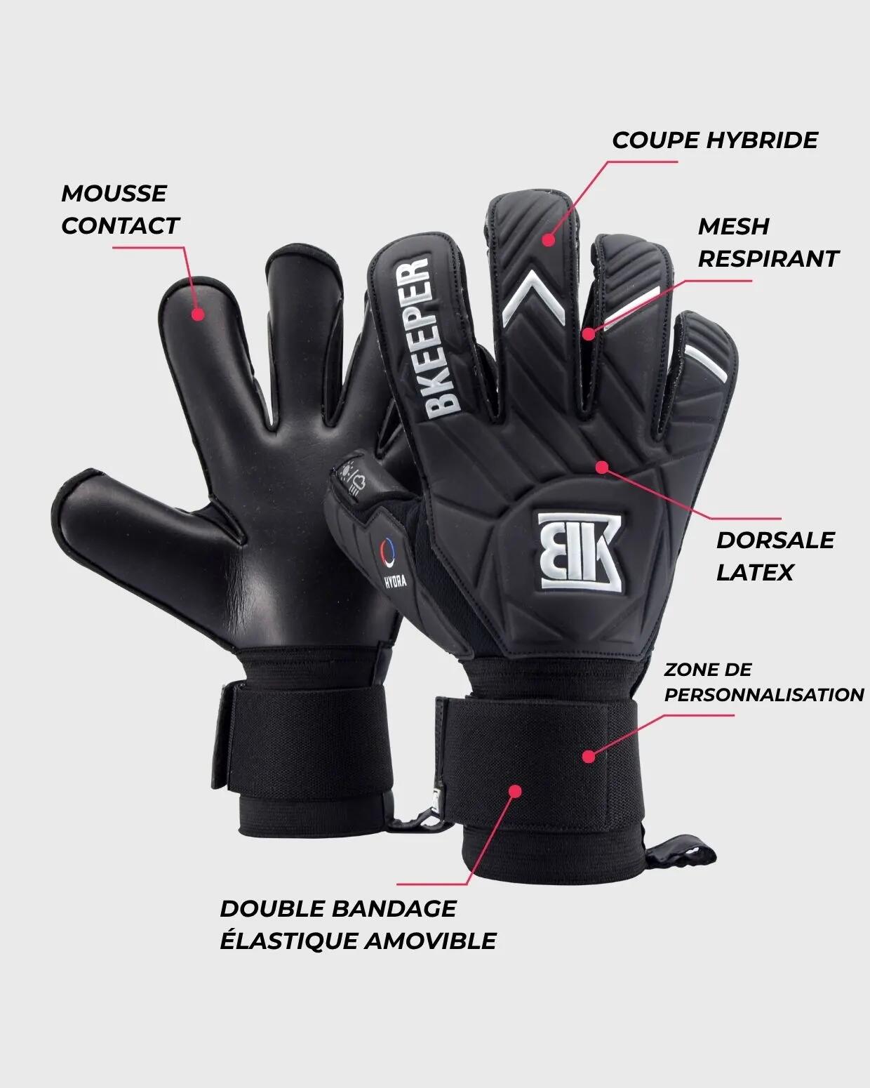 Luvas de goleiro Hydra pretas para crianças 5/8