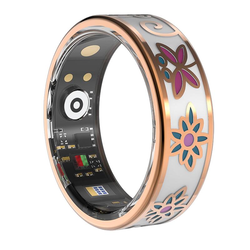 Smart Ring Forever Botanical SR-101 Bth v5.4 BLE 5ATM Auriu roz #6