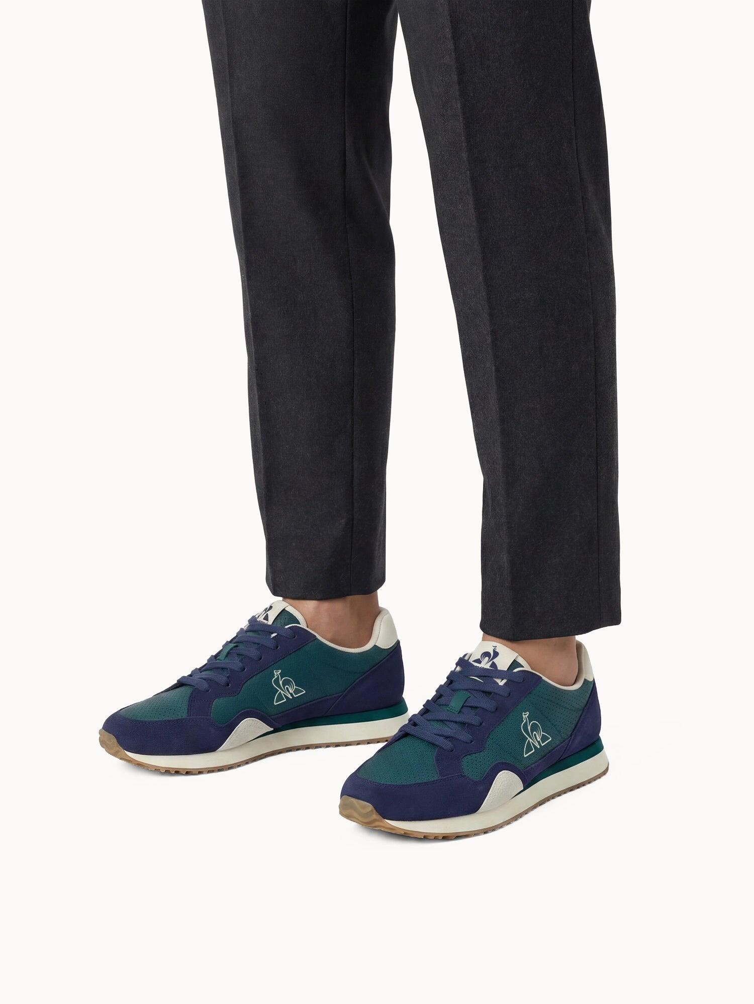 Sneakers rétro-running en cuir perforé et suede Jet Star 2/5