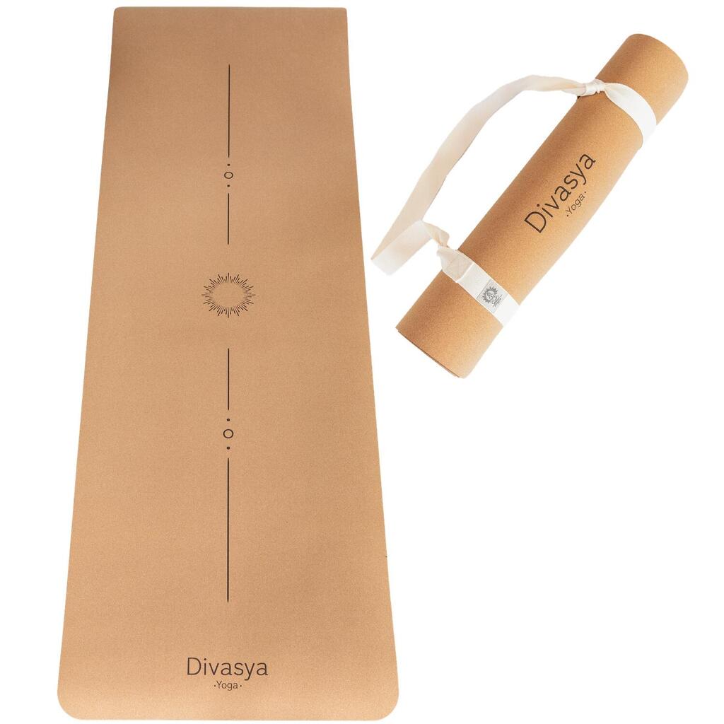 Yoga cork mat | lightweight, non-slip & cushioning | in 4 yoga designs