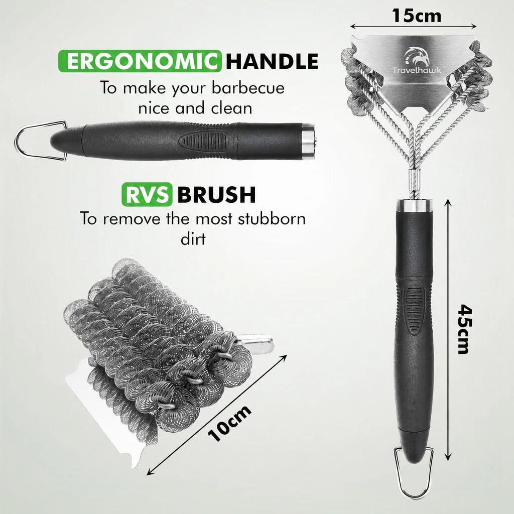 Szczotka do grilla ze stali nierdzewnej Ergonomiczna szczotka do grilla 4/6