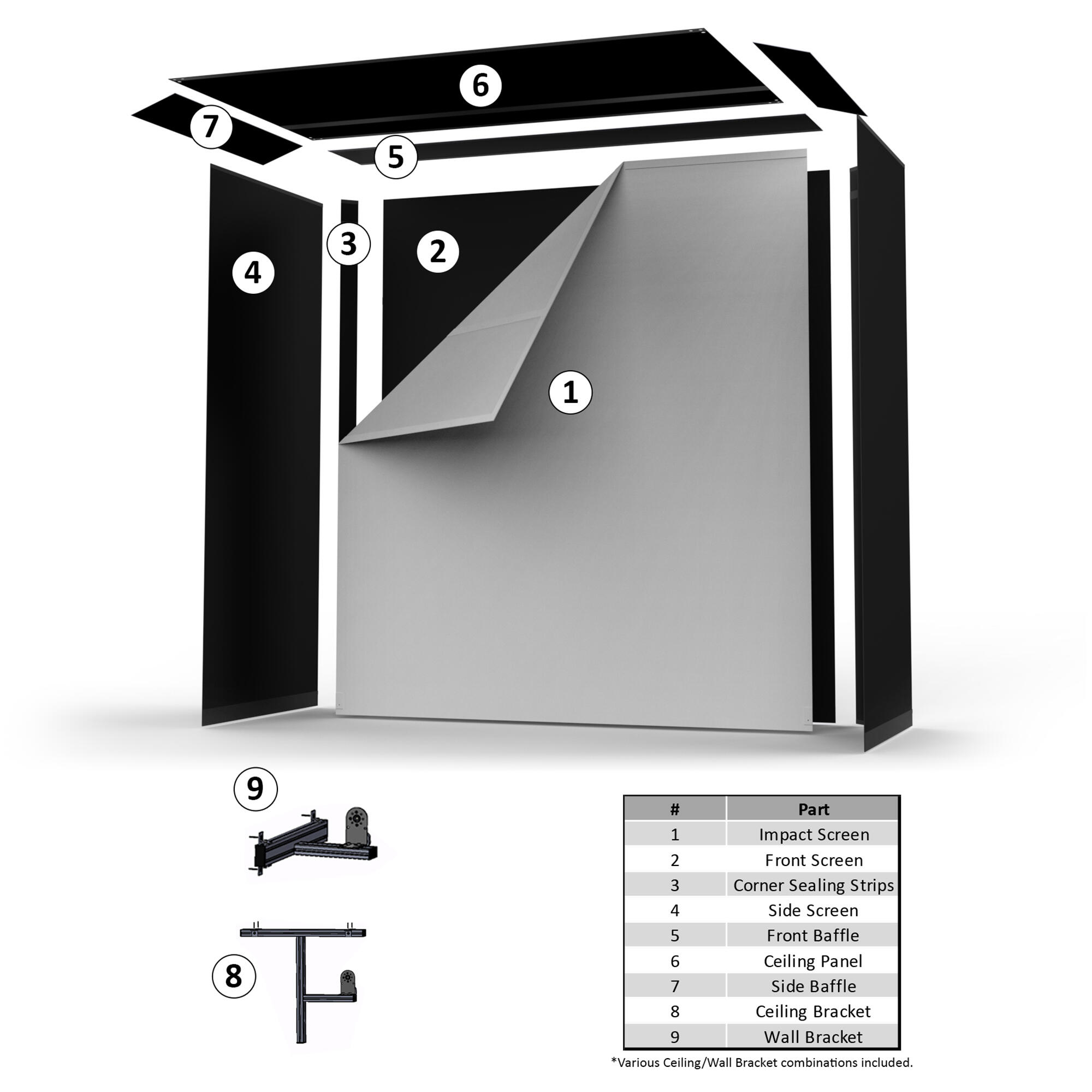 Écran Vanish 11 Sport avec télécommande, 2,5–2,6 x 3,1 x 1,5 m 2/7