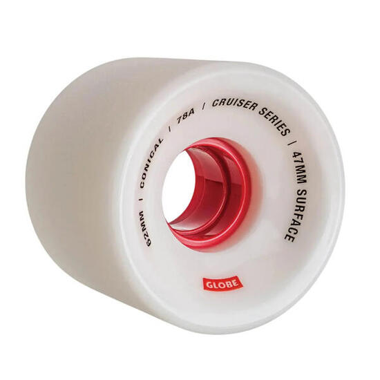 GLOBE Roues Conical Cruiser 62mm Blanc Rouge [x4]