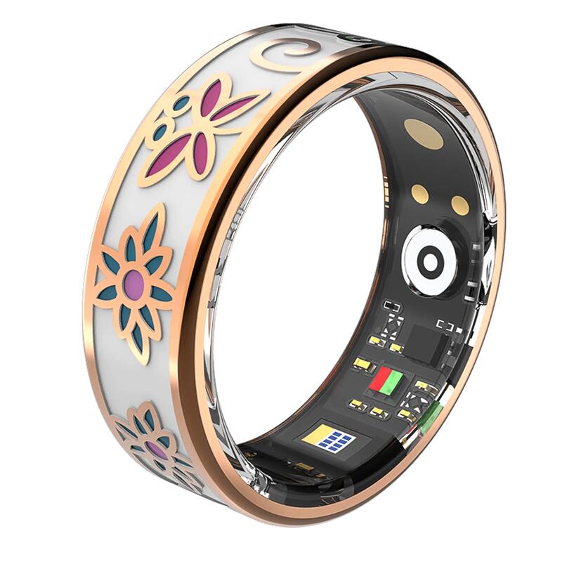 Smart Ring Forever Botanical SR-101 Bth v5.4 BLE 5ATM Auriu roz #6