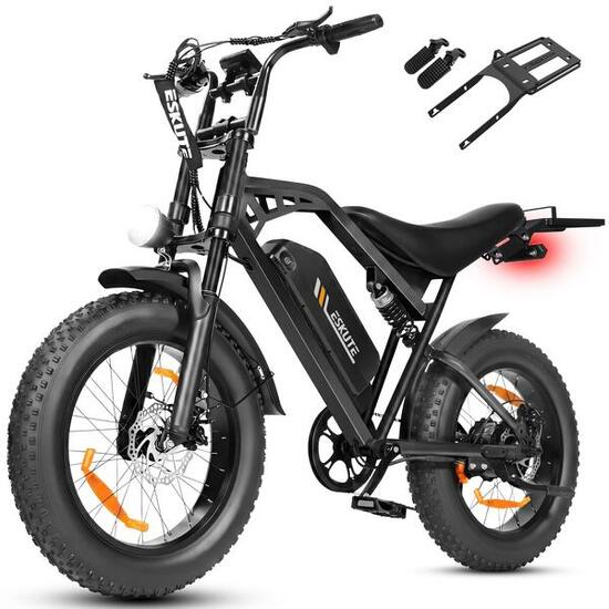 Moto Elettrica ESKUTE V202 250W 48V20.8Ah 20" Freni Meccanici Accessori Nero