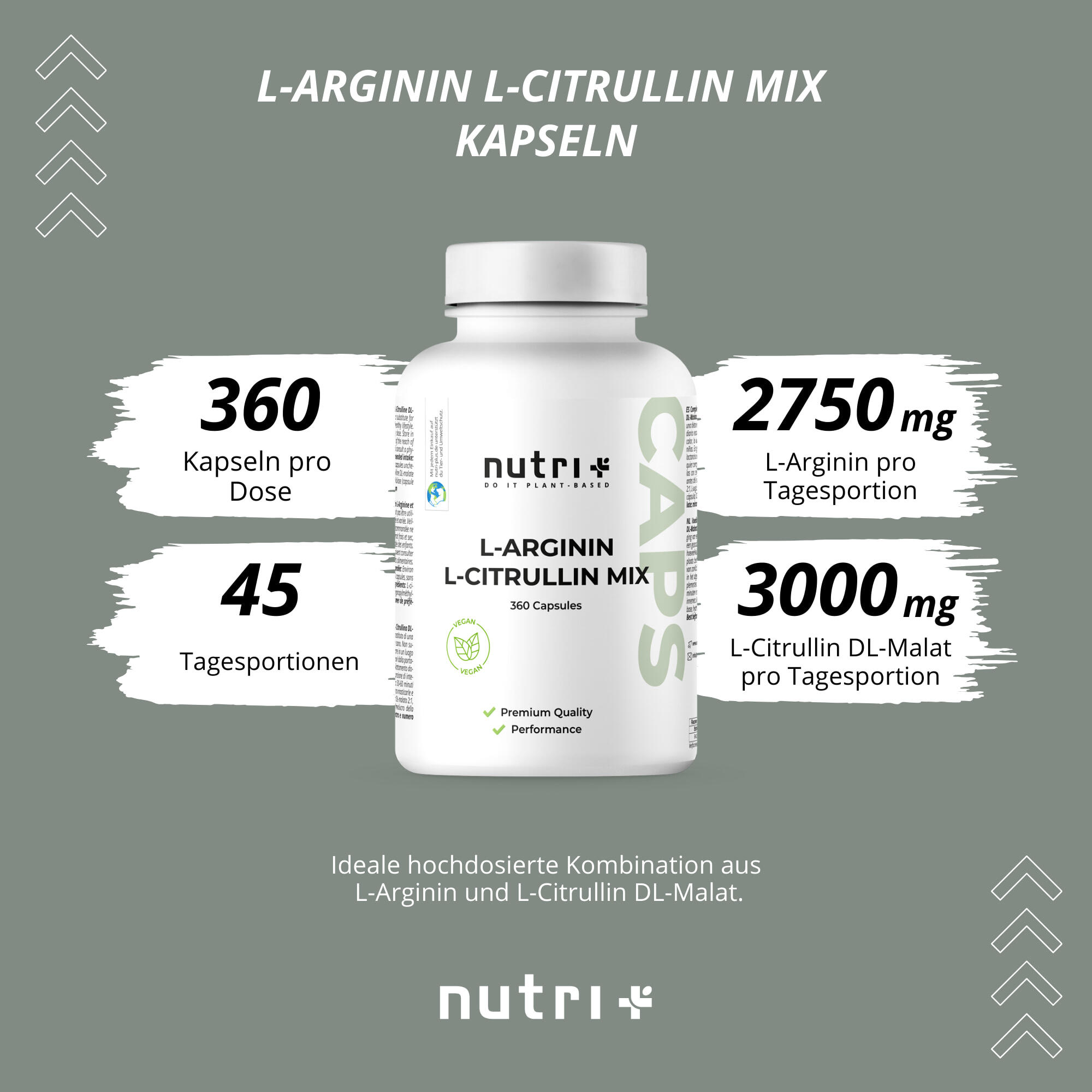 L-arginina L-citrulina 360 cápsulas 3/5