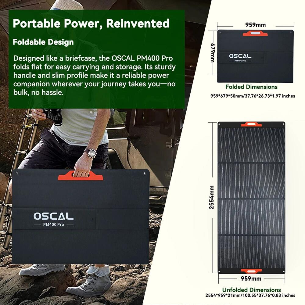 Oscal PM400 Pro Panneau solaire pliable - 400W 3/7