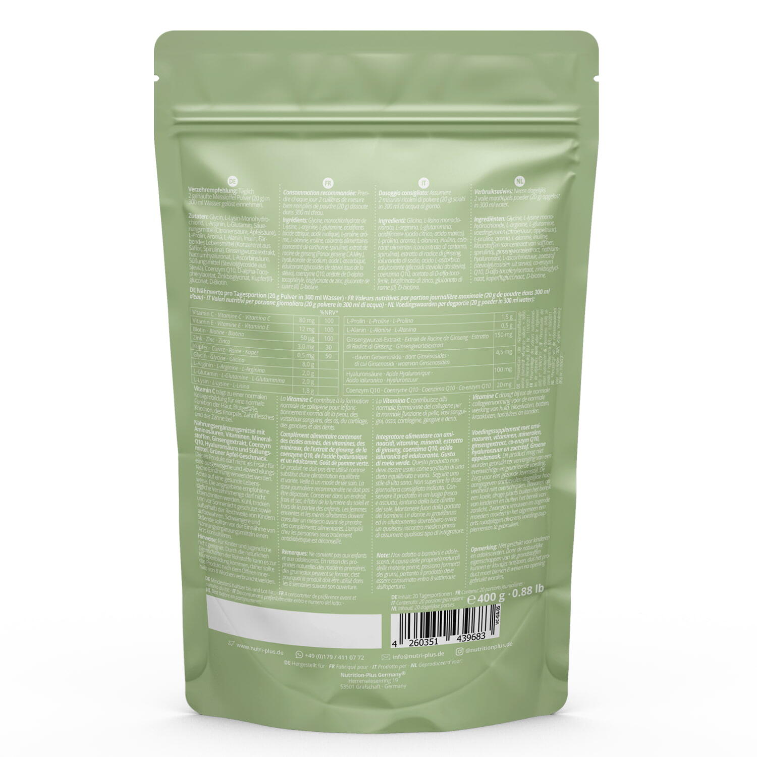 Vegan Collagen Formation Support 400g - Green Apple 5/6