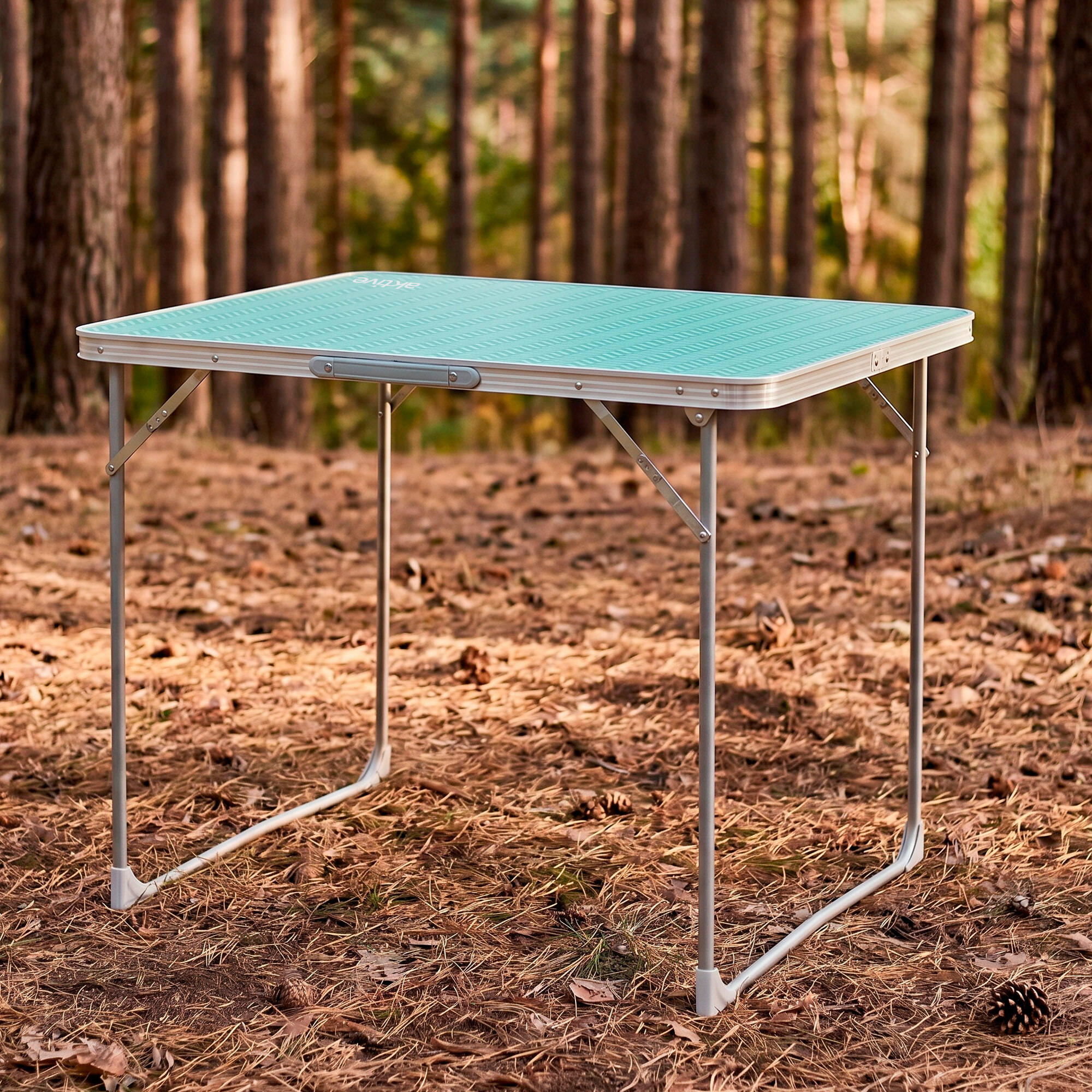 Mesa alta plegable, 80x60x70 cm, menta, de aluminio, soporta 30 kg 3/7
