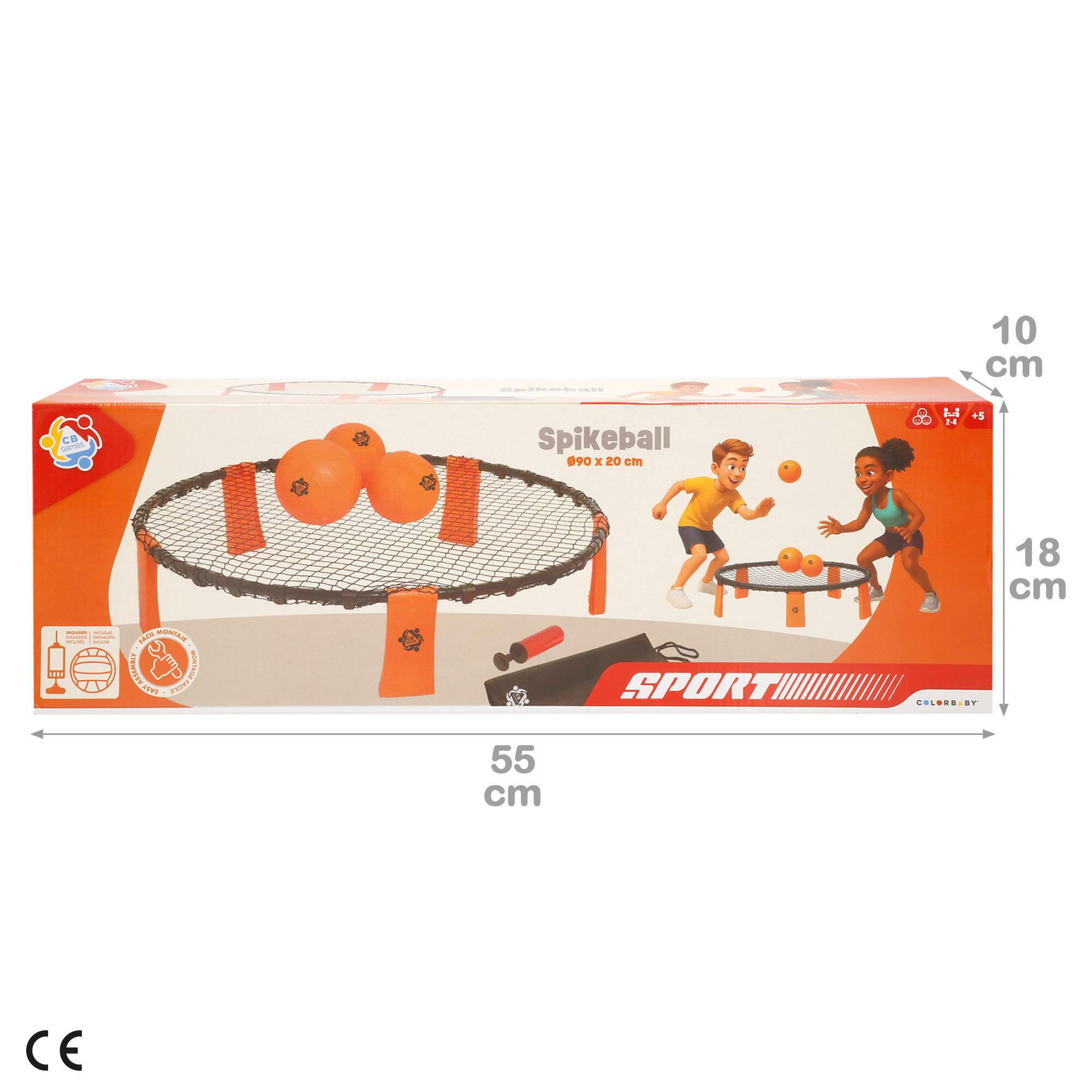 Juego Spikeball con red y 3 pelotas 4 jugadores a partir de 5 años 7/7
