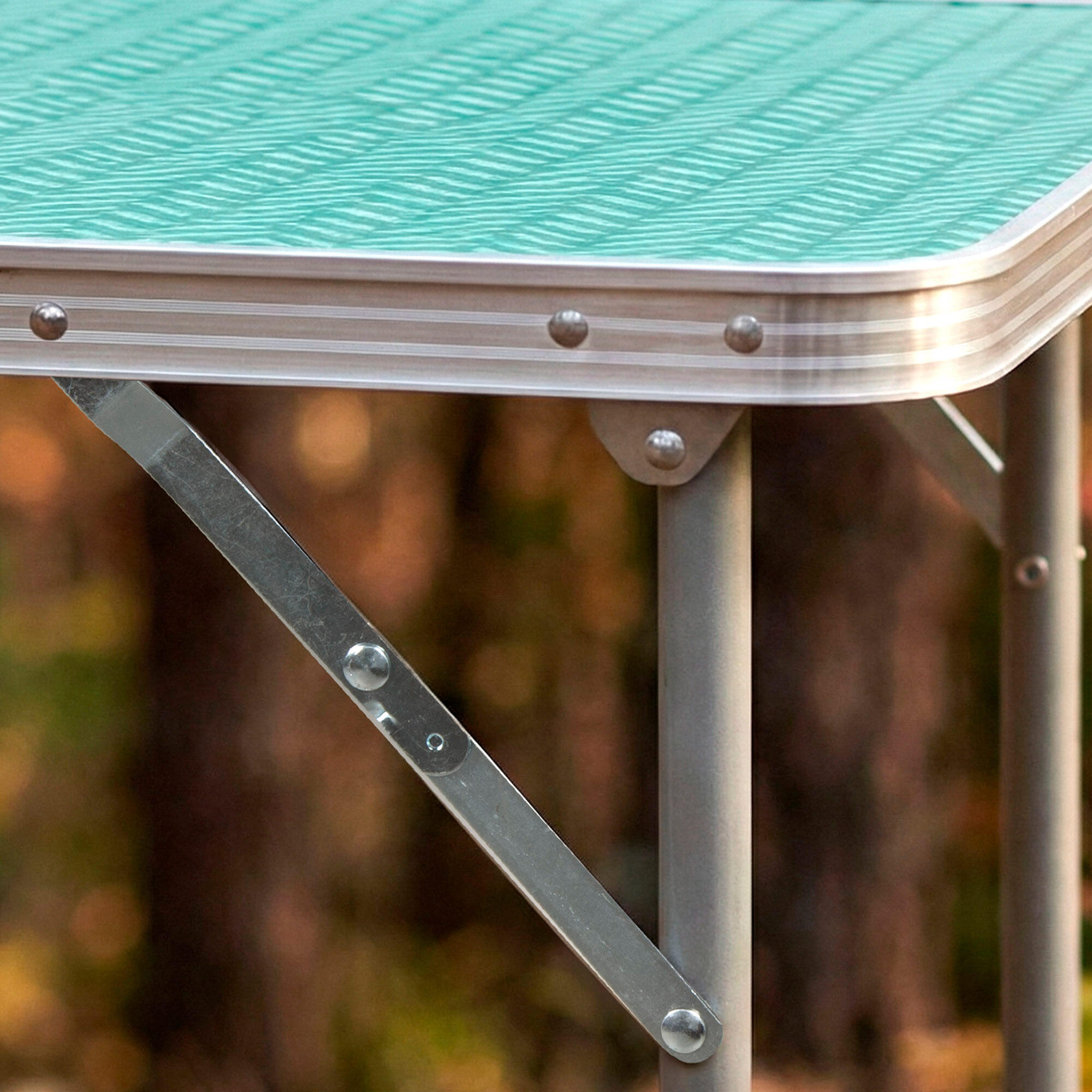 Mesa alta plegable, 80x60x70 cm, menta, de aluminio, soporta 30 kg 6/7
