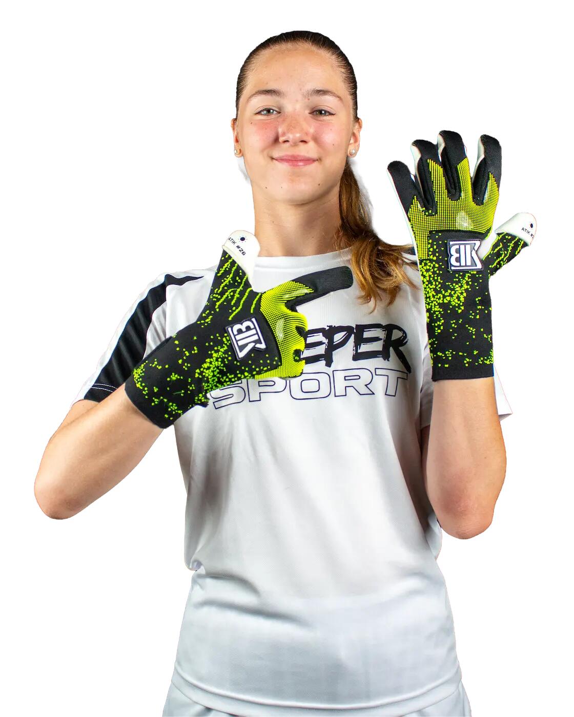 Luvas de goleiro Atik nº 26 amarelas para adultos 3/8