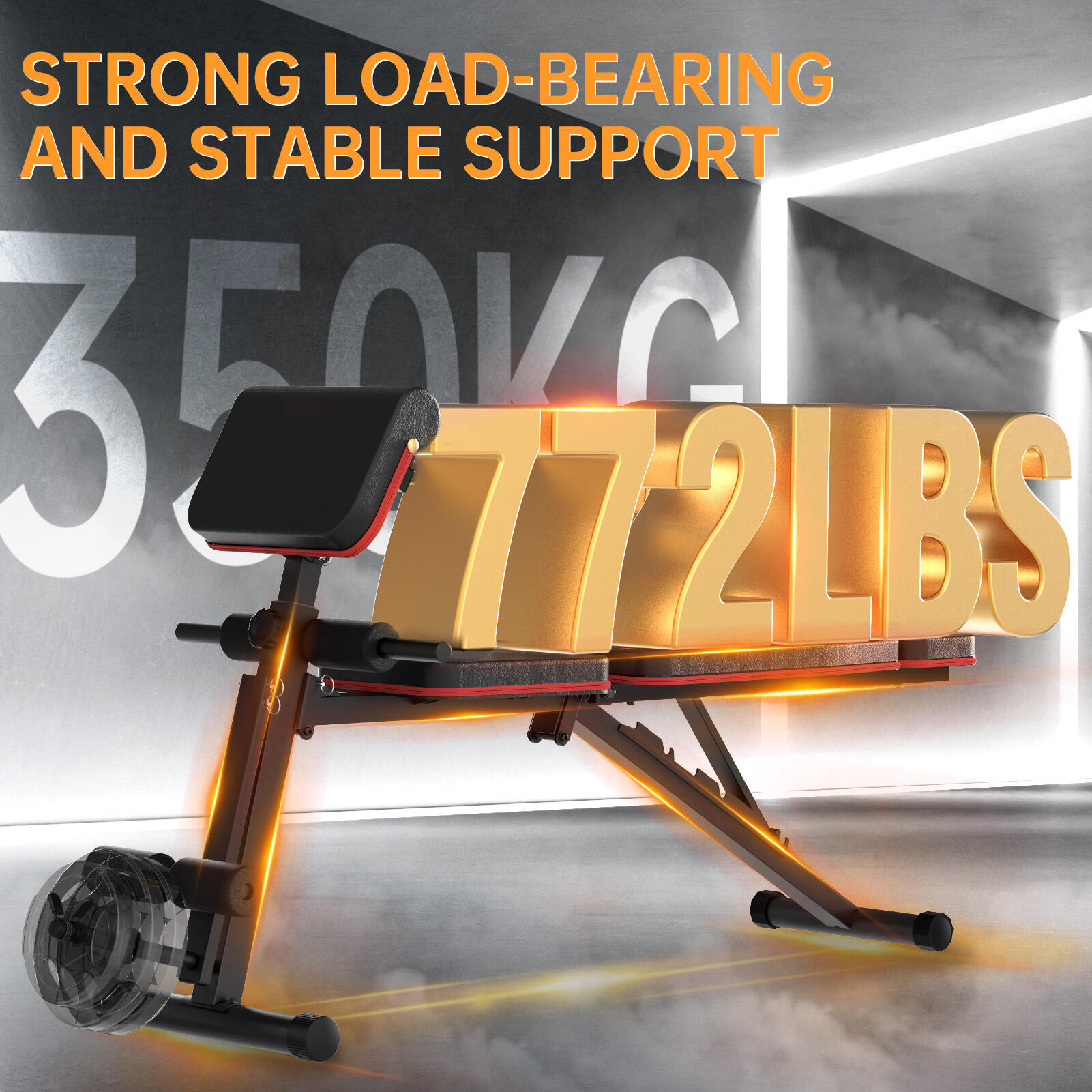 MD55 banc de musculation pliable banc d'entraînement incliné & plat capacité 450 2/7