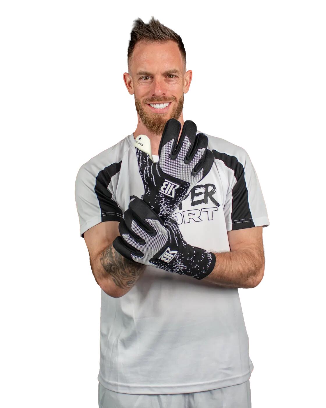 Luvas de goleiro Atik nº 26 pretas para adultos 7/7