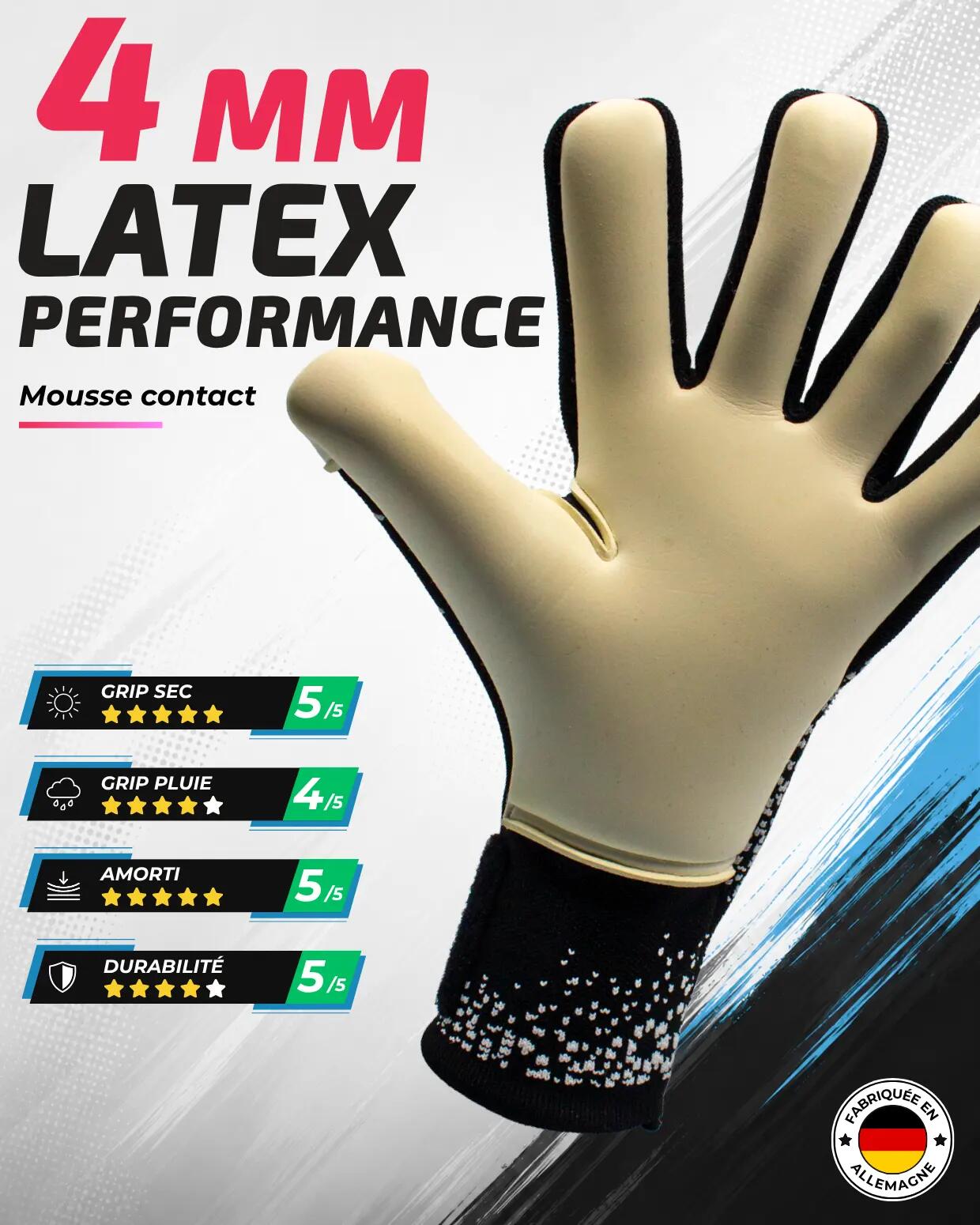 Luvas de goleiro Atik nº 26 pretas para adultos 4/7