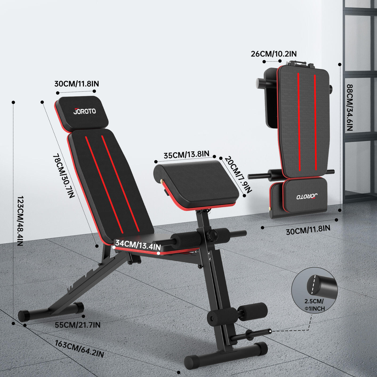MD55 banc de musculation pliable banc d'entraînement incliné & plat capacité 450 6/7