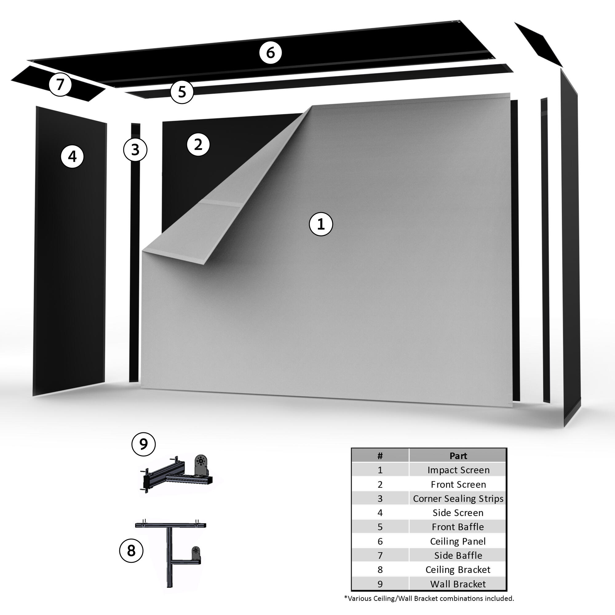 Écran Sport Vanish 16 avec manivelle, 2,5–2,6 x 4,7 x 1,5 m 2/7