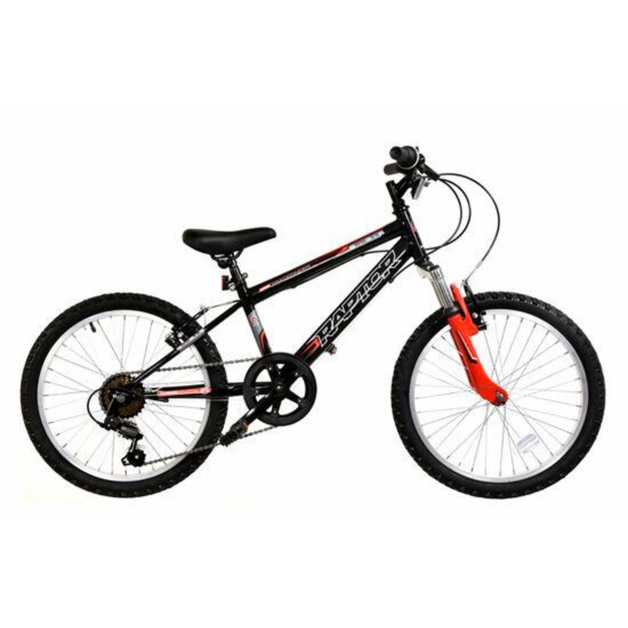 Basis Raptor Junior Hardtail Mountain Bike 20in Wheel - Gloss Black/Red 1/5