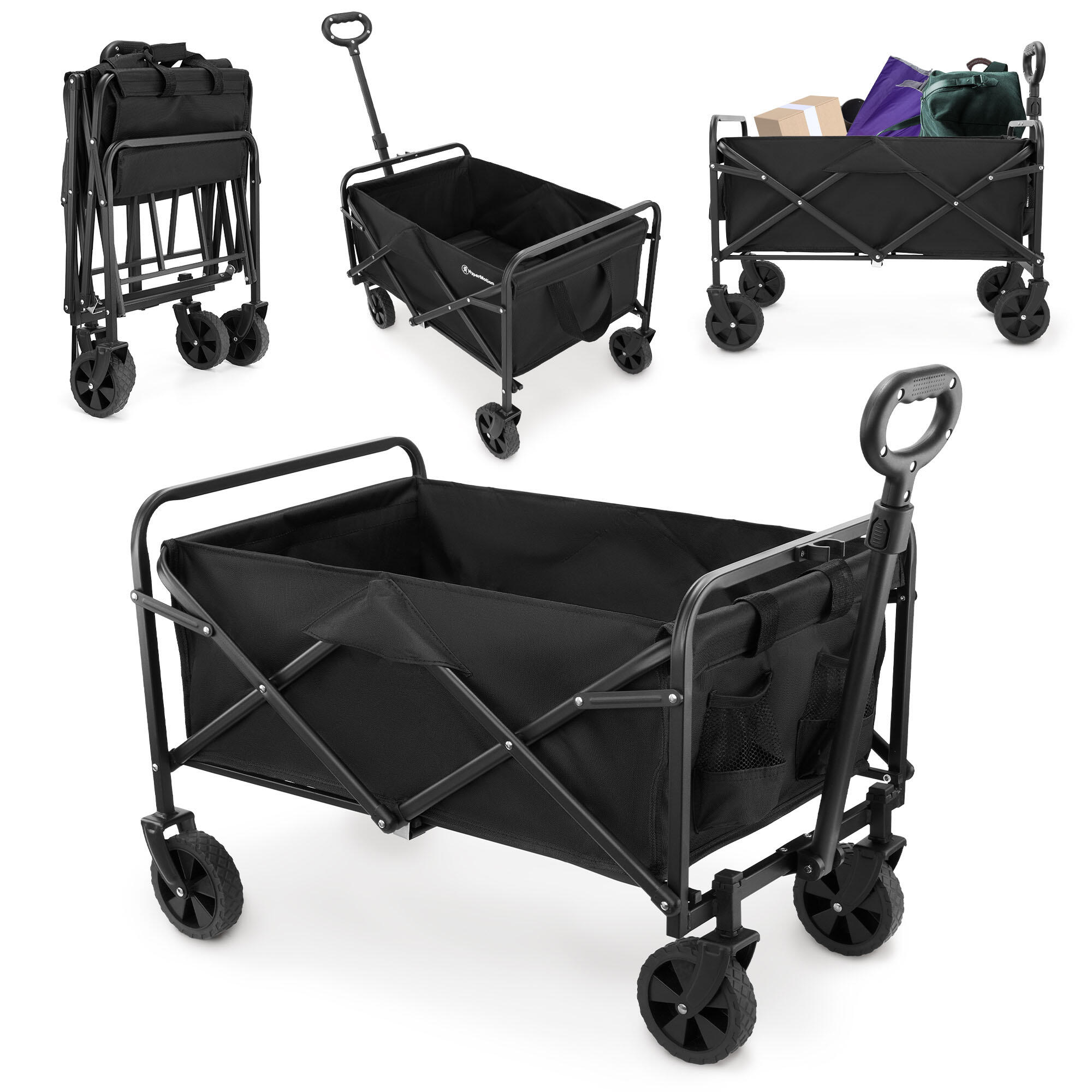 Składany wózek transportowy plażowy i ogrodowy 80L, tkanina Oxford, 80 kg