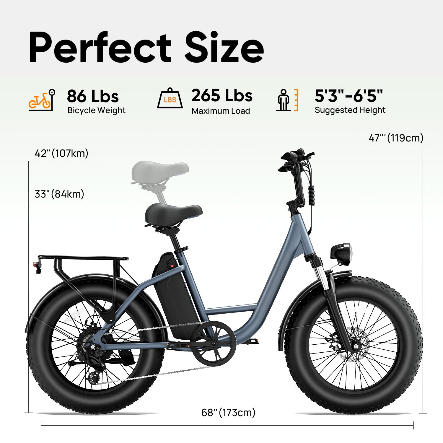 Vélo électrique 20”x4.0-batterie 48 V 15,6 Ah-Shimano 7 vitesses-écran LCD 2/7