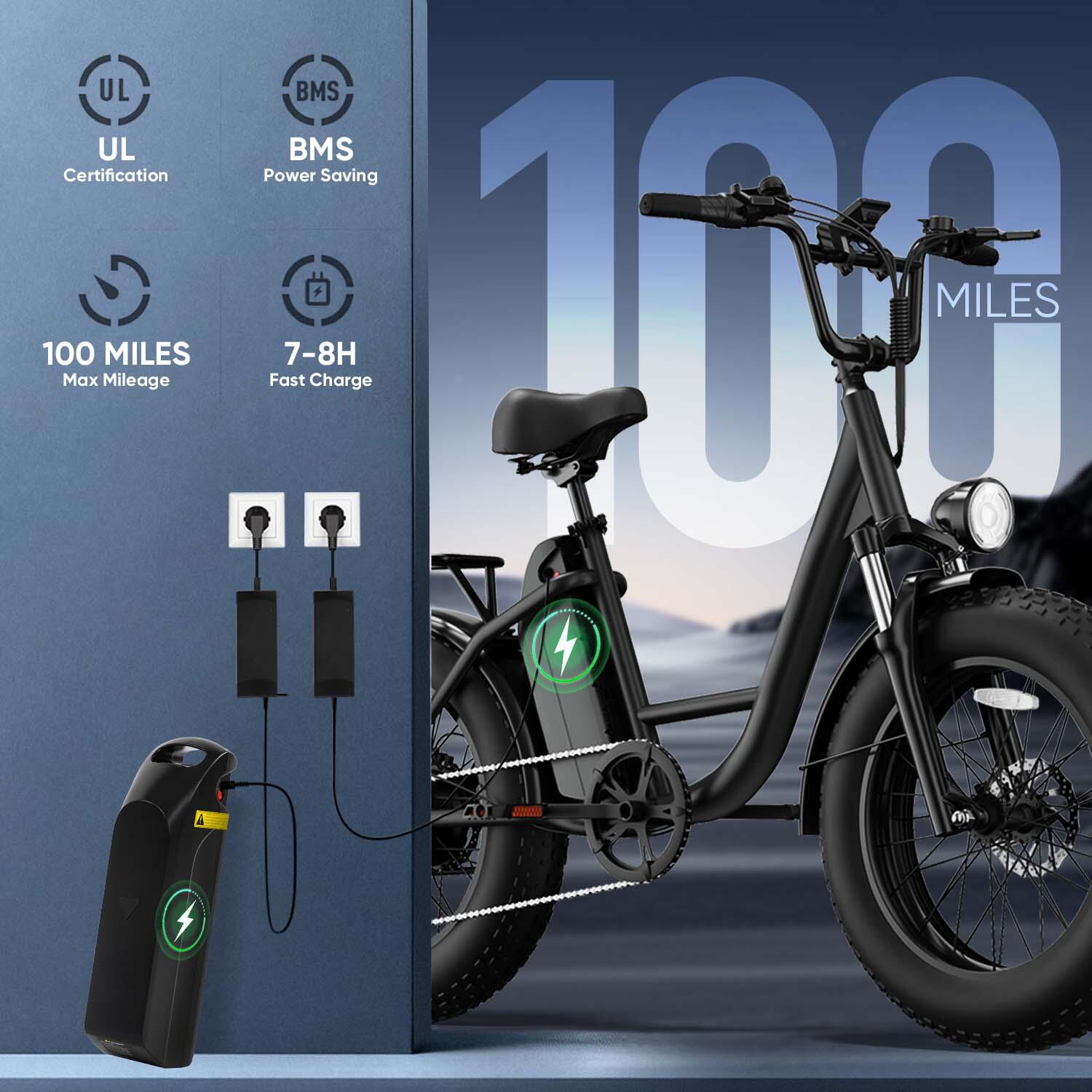 Vélo électrique 20”x4.0-batterie 48 V 15,6 Ah-Shimano 7 vitesses-écran LCD 4/7