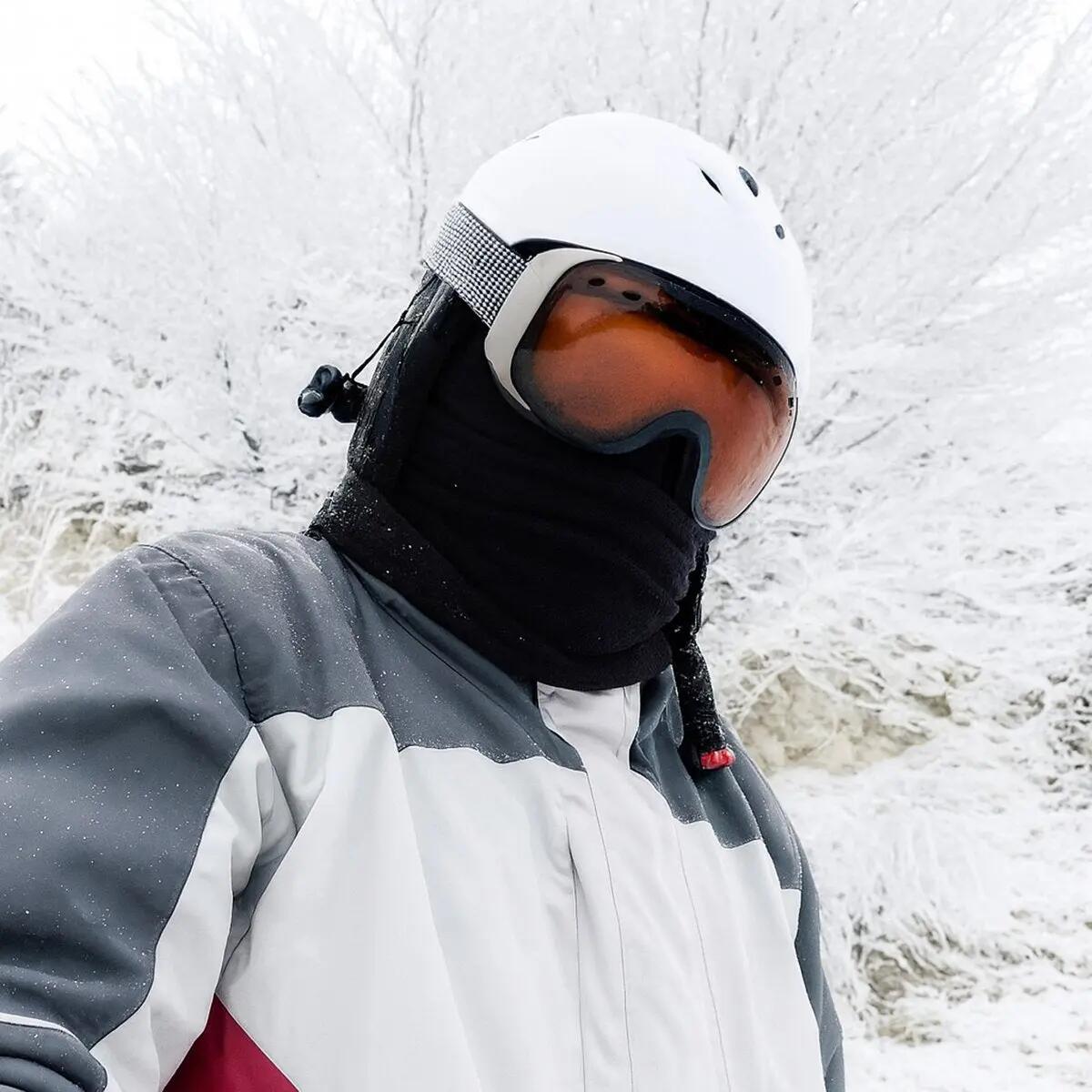 Ocieplacz na szyję – czarny – oddychający, na narty, rower i motocykl 2/2
