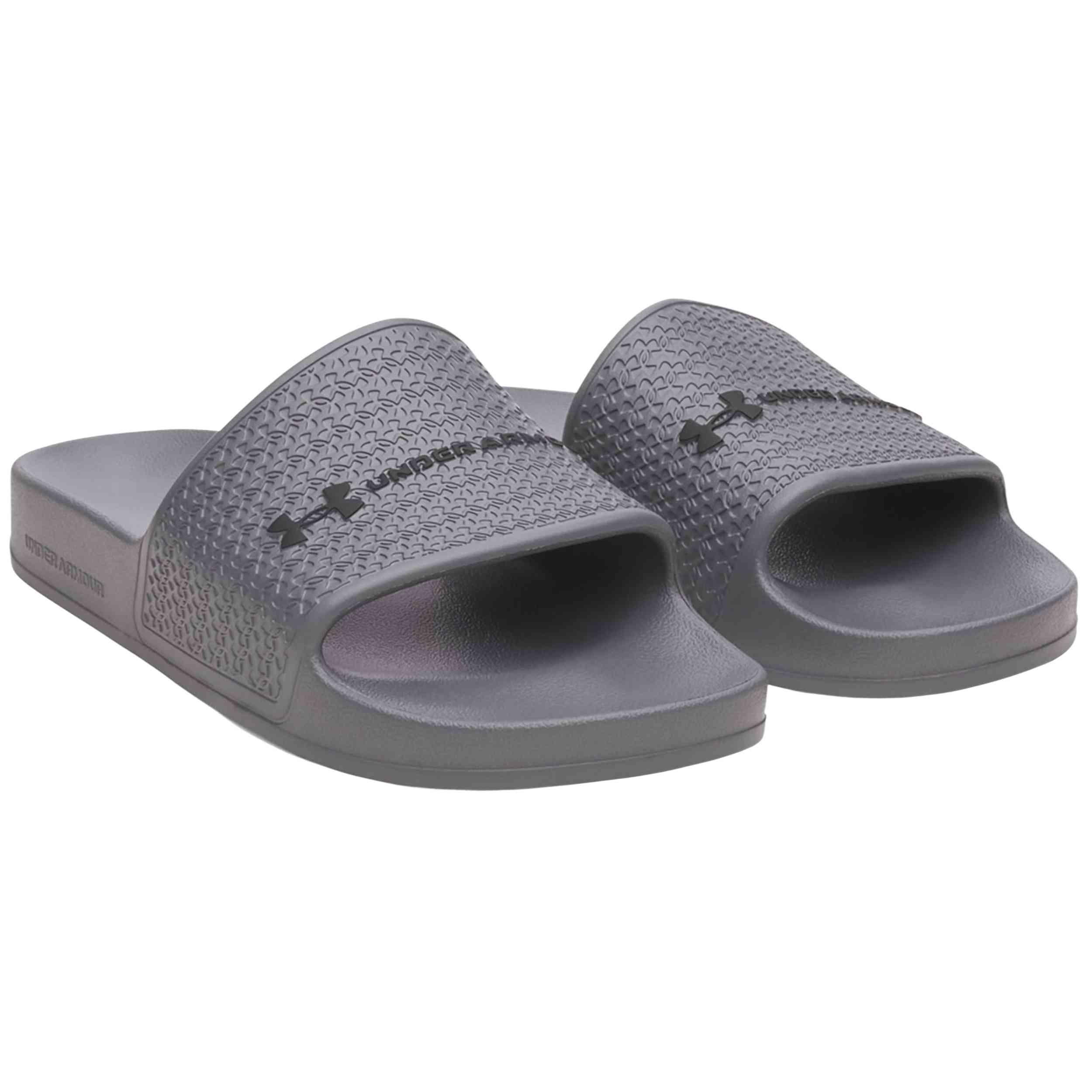 Tongs Under armour modèle Chanclas Under Armour ARMR Slide Lite gri pour unisexe 2/5