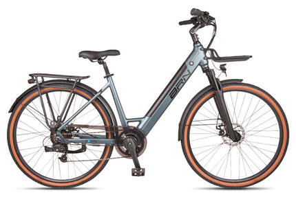 Elektrische Stadsfiets BRN E-CITY LC 28" dame - gratis fietstassen