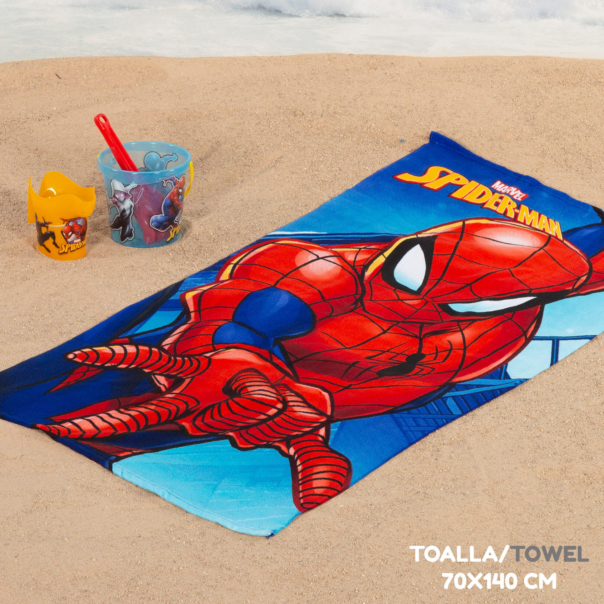 Spider-Man Ensemble seau de plage avec accessoires serviette et sac 3/7