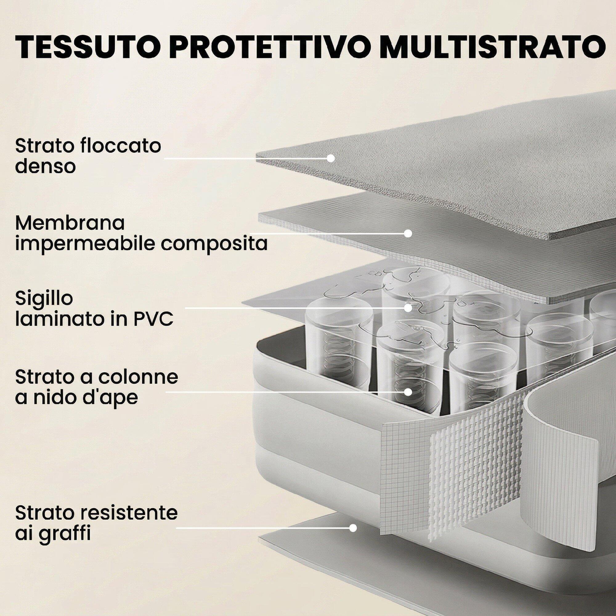 Outsunny Materassino Autogonfiante Singolo Superficie Floccata, Grigio 6/7