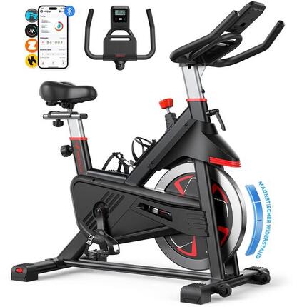 Vélo d'appartement magnétique silencieux, LCD, réglable