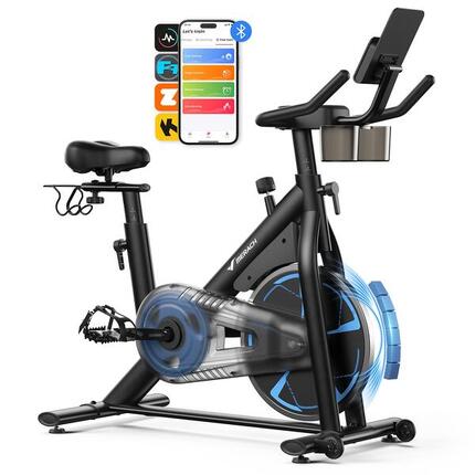 Vélo d'appartement silencieux, 8 niveaux, Bluetooth, écran LCD