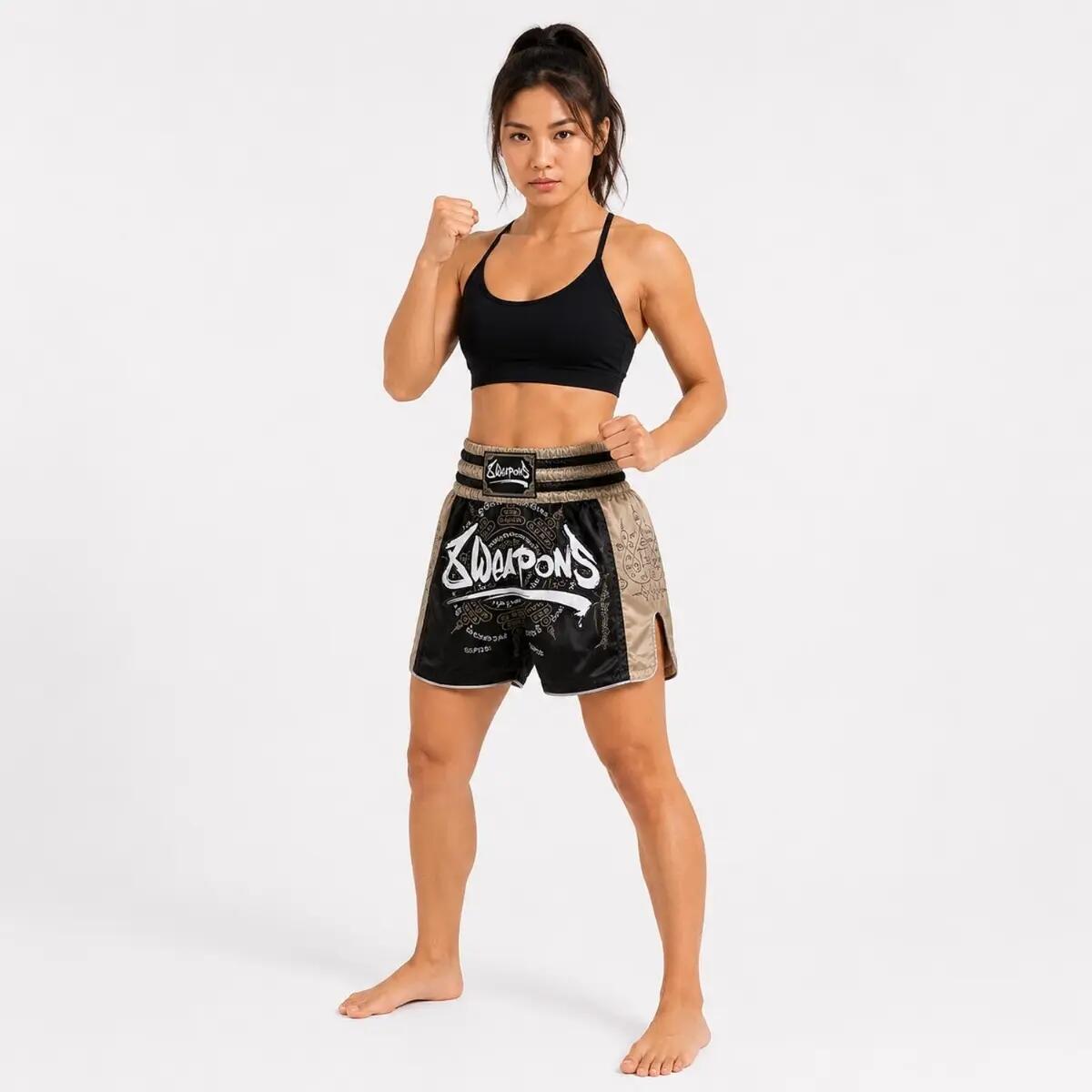 Muay Thai Shorts 8 Weapons 8 Ways Yant 2.0 black-sand S 2/3
