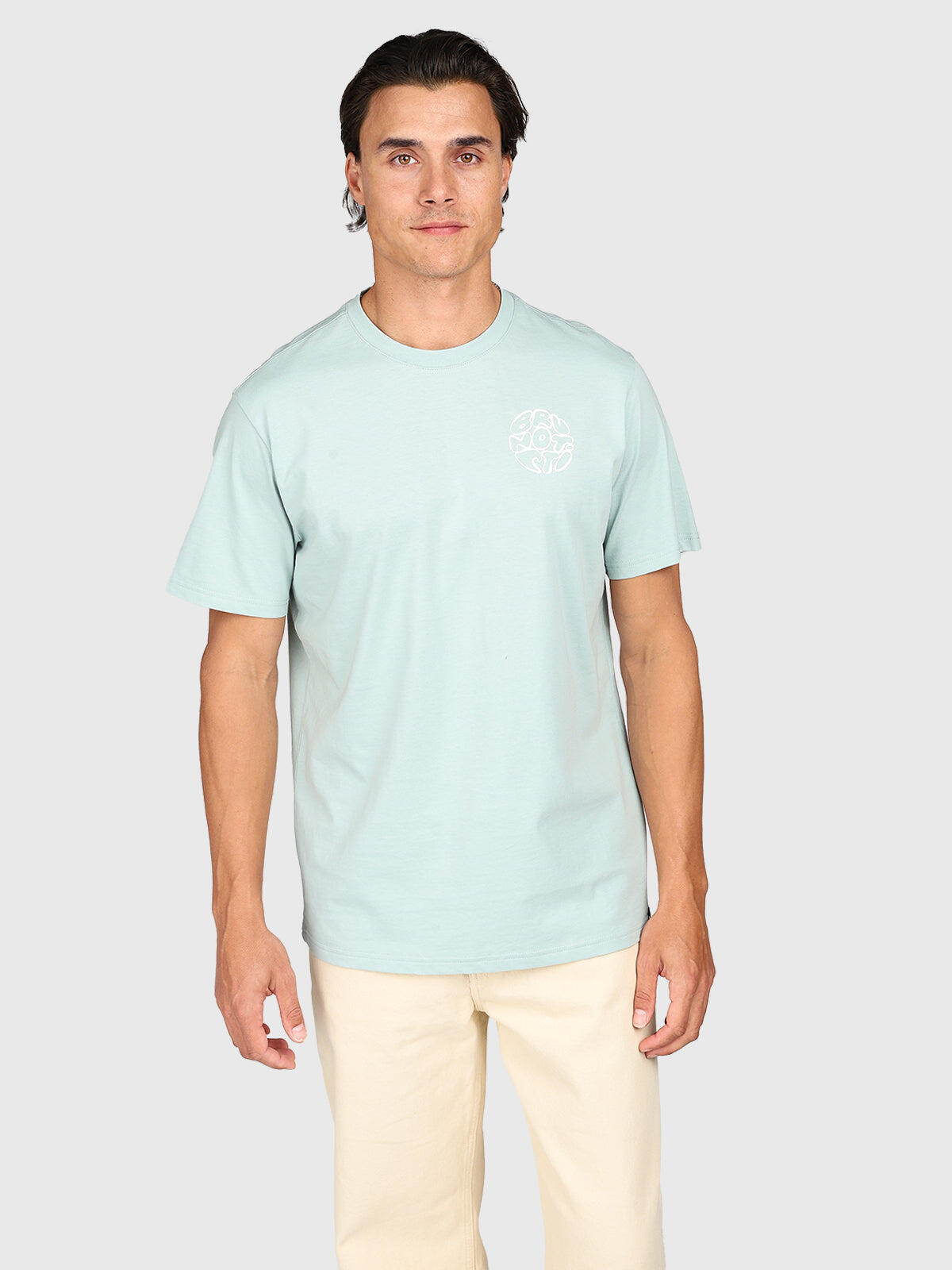Sidley Heren T-Shirt Fashion Regular Fit Crewneck Mist 4/6