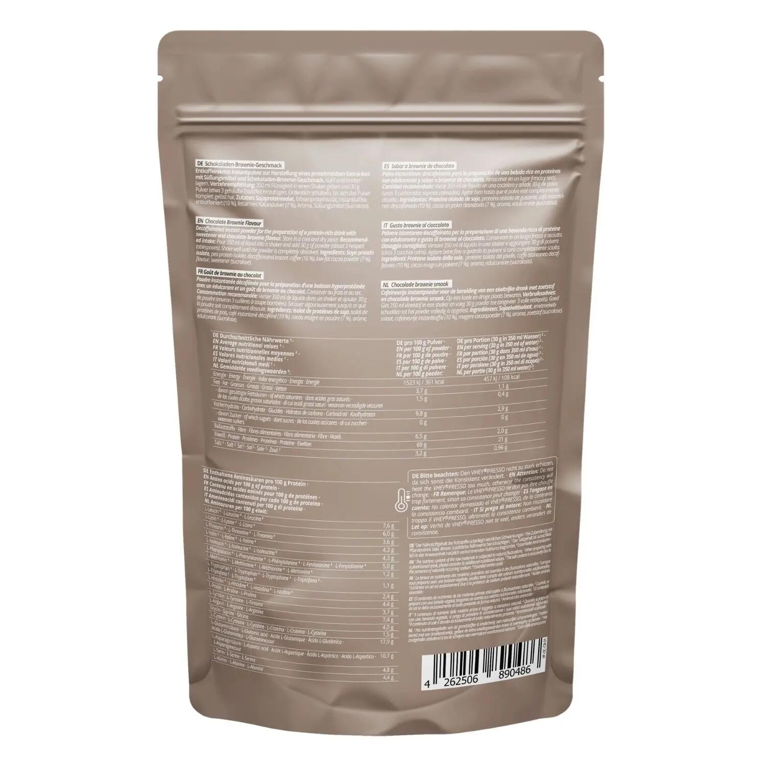 Proteinkaffee VHEYpresso entkoffeiniert - Chocolate Brownie 800 g 2/5