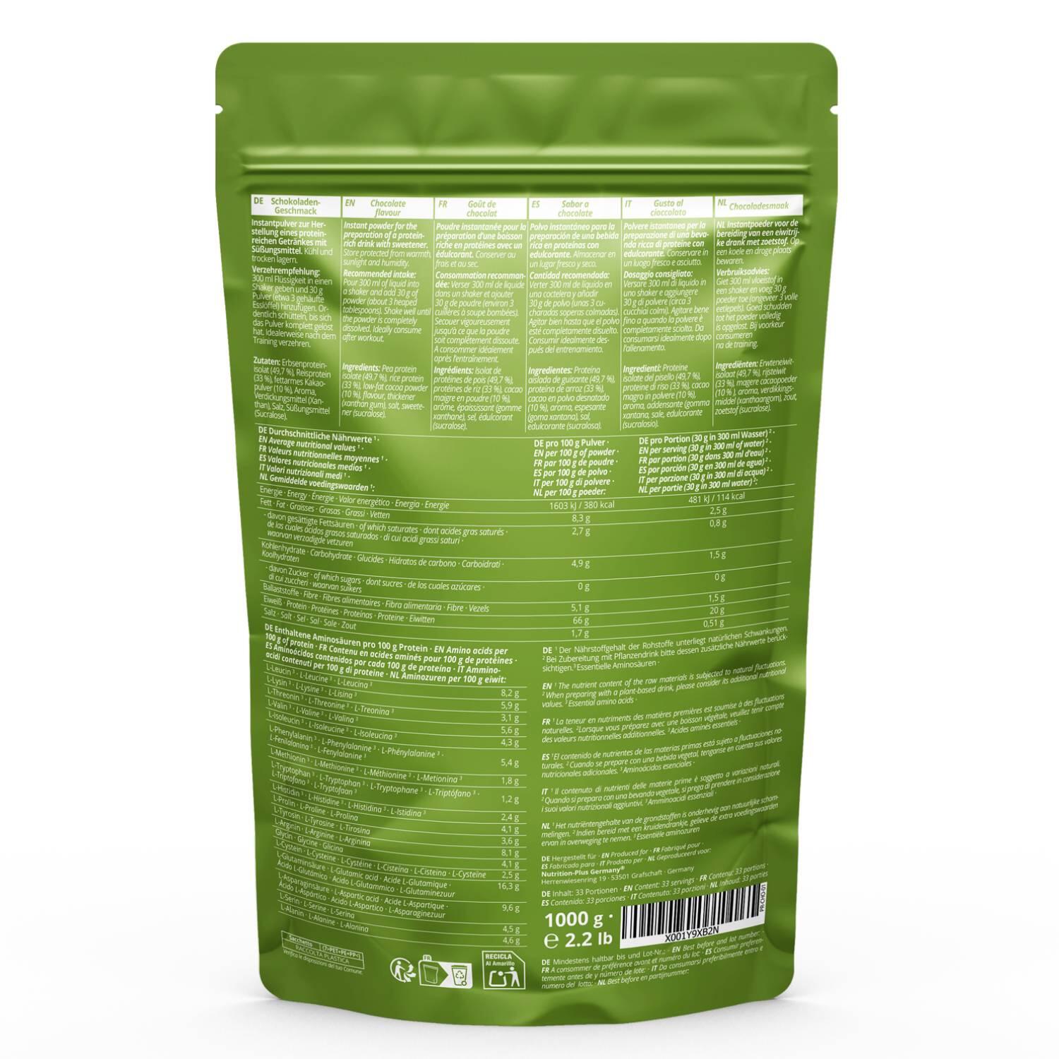 Proteína en polvo de guisante y arroz - Pea Rice 1000 g - Chocolate 2/5