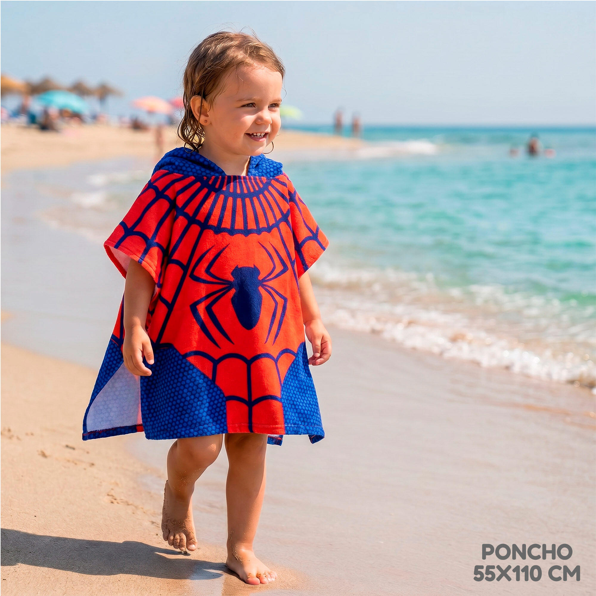 Set de playa infantil Spidey con poncho cubo y juguetes a partir de 18 meses 3/7