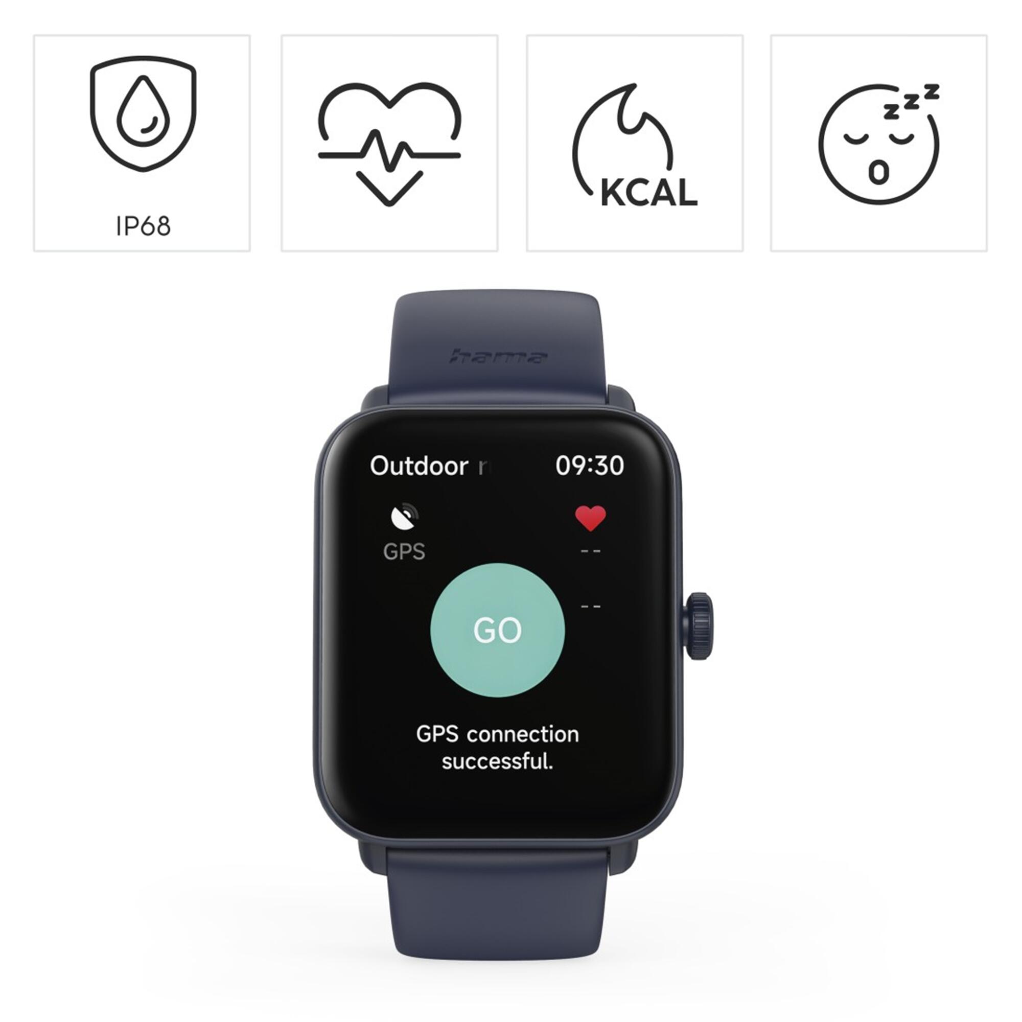 HAMA Smartwatch 6010 Refurbished, GPS, 44mm, Blau 2/6