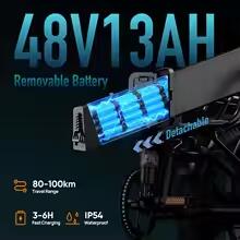 Vélo électrique pliant T5 20"-Batterie amovible 48V 13Ah–grande autonomie 2/7