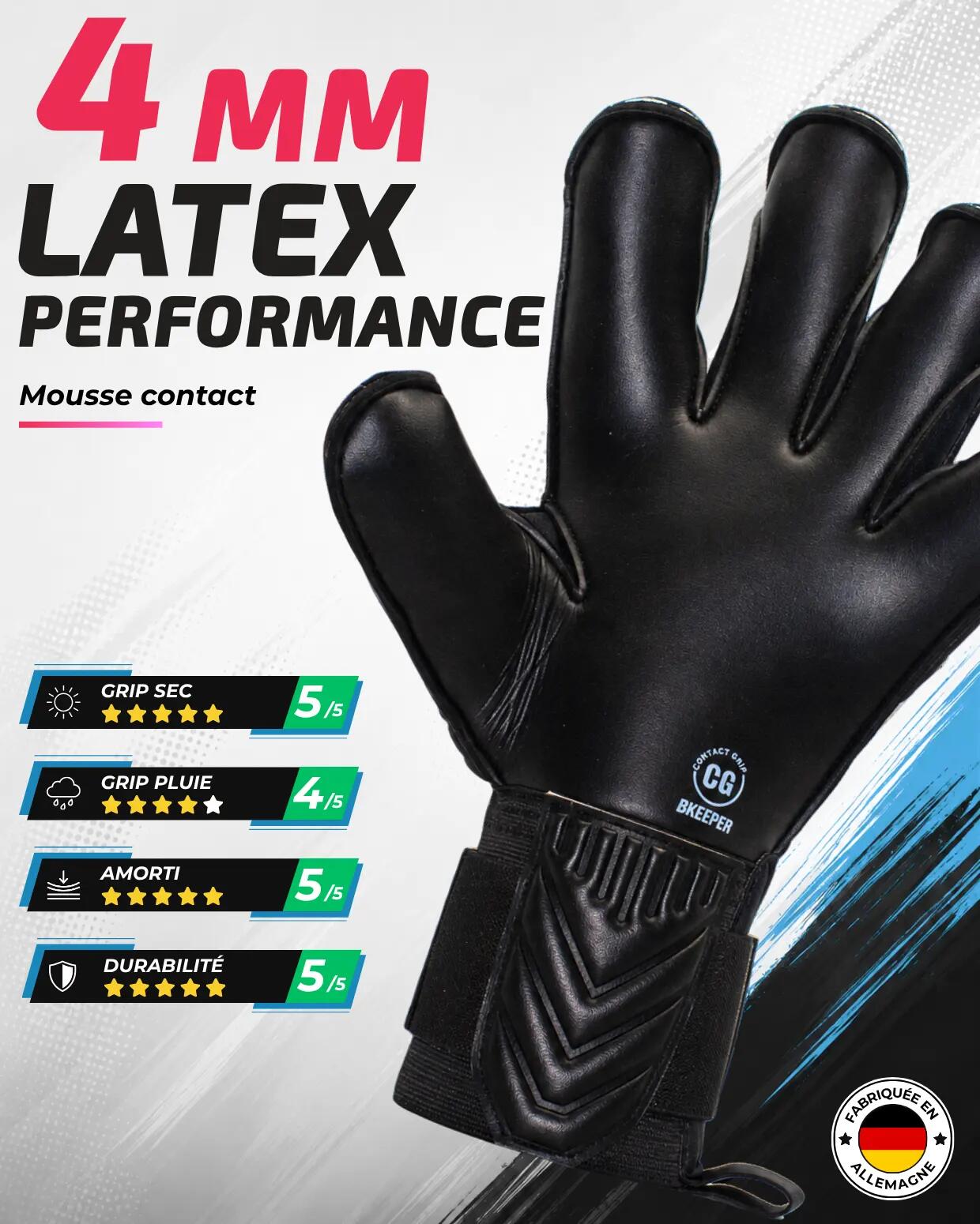 Luvas de goleiro Anzar nº 26 pretas para adultos 4/7