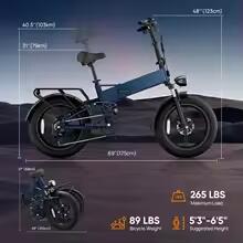 Vélo électrique pliant T5 20"-Batterie amovible 48V 13Ah–grande autonomie 5/7