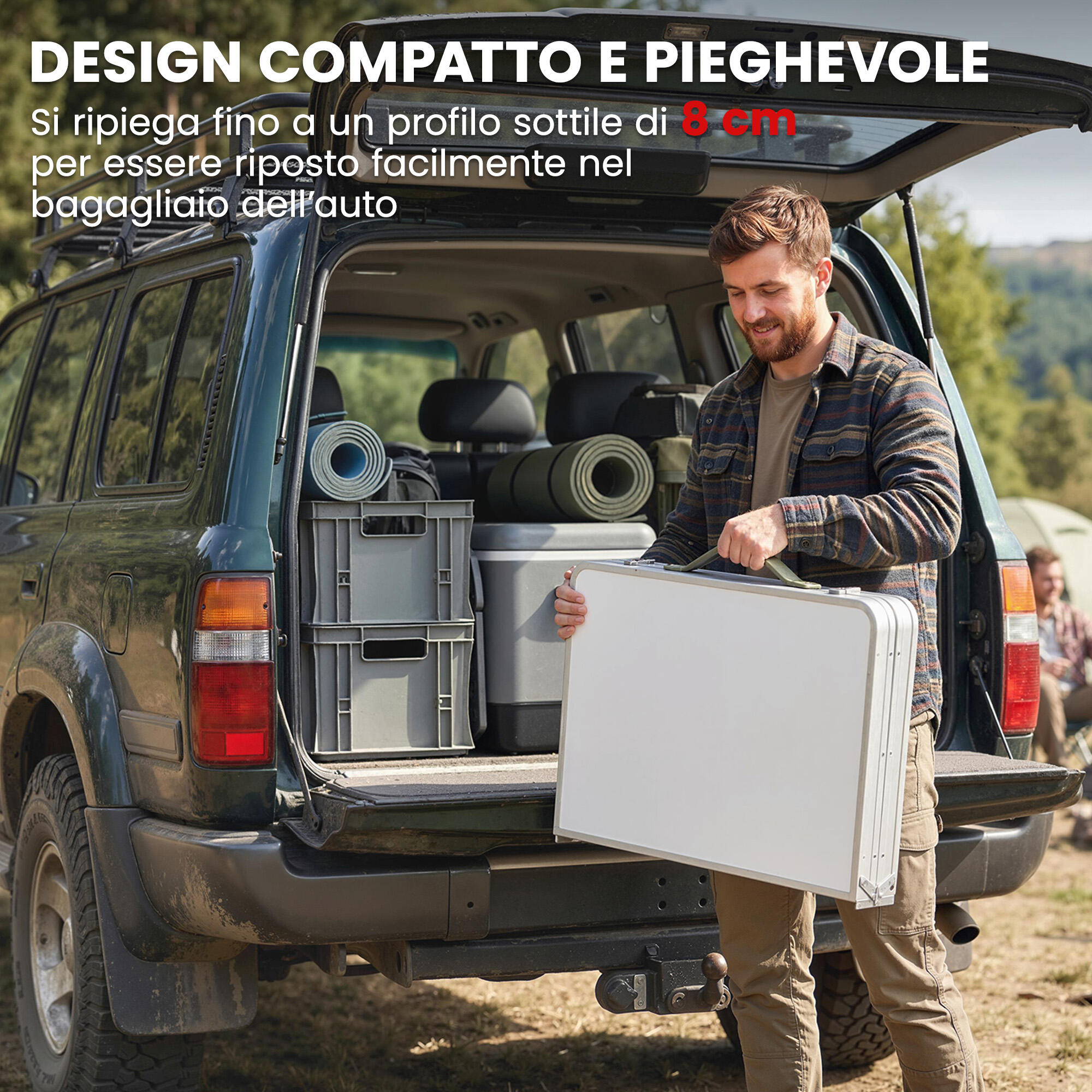 Outsunny Mobile Cucina da Campeggio Pieghevole con Armadietto, Argento 7/7