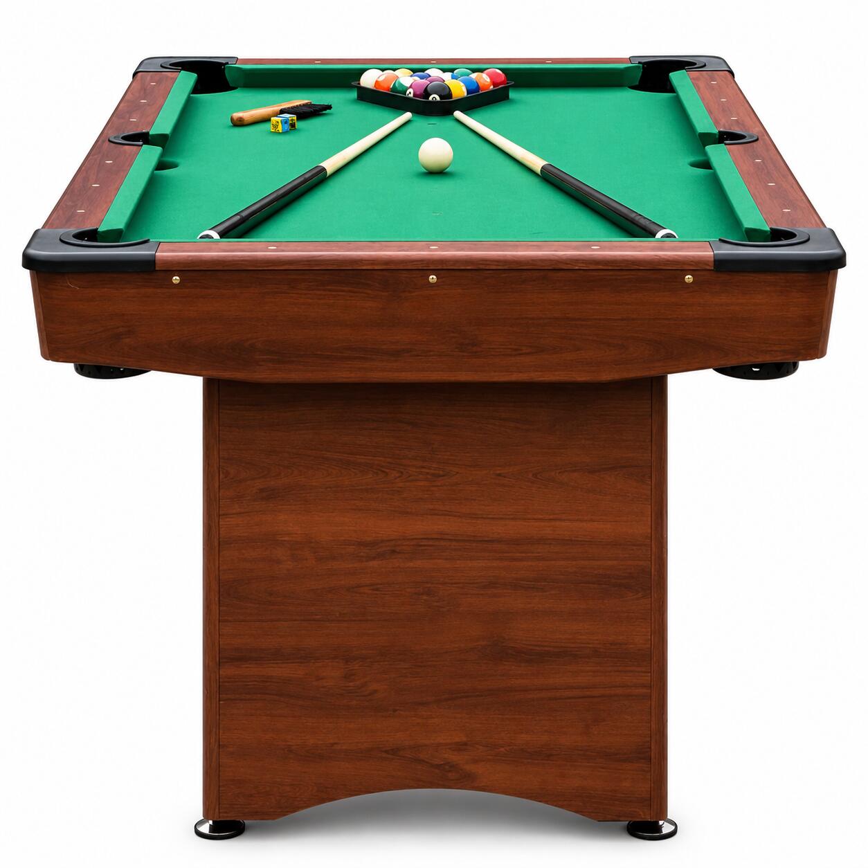 mesa de billar plegable de 5 pies marrón con accesorios 3/5
