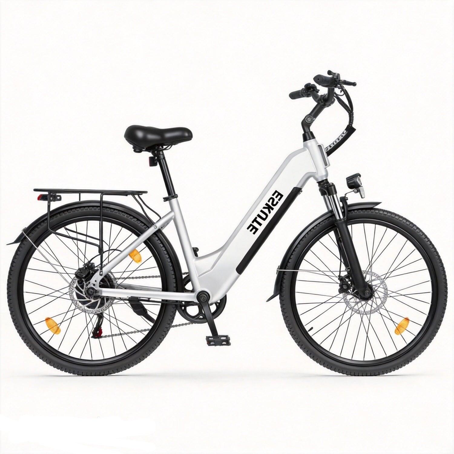 ESKUTE C202 Bicicletta Elettrica 250W 48V17.5Ah 26" Bianco 3/5