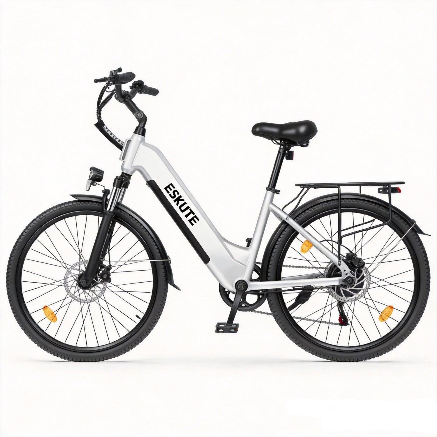ESKUTE C202 Bicicletta Elettrica 250W 48V17.5Ah 26" Bianco 2/5